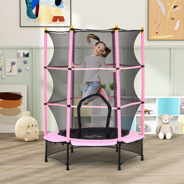 Image du produit Homcom Kindertrampolin Stahl, Kunststoff Rosa (108 cm)
