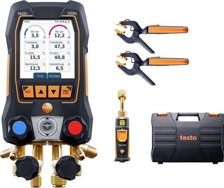 1 x Transportkoffer, 2 x Smart Probe testo 115i, 1 x Smart probe testo 552i, 1 x Digitale Monteurhilfe testo 558s