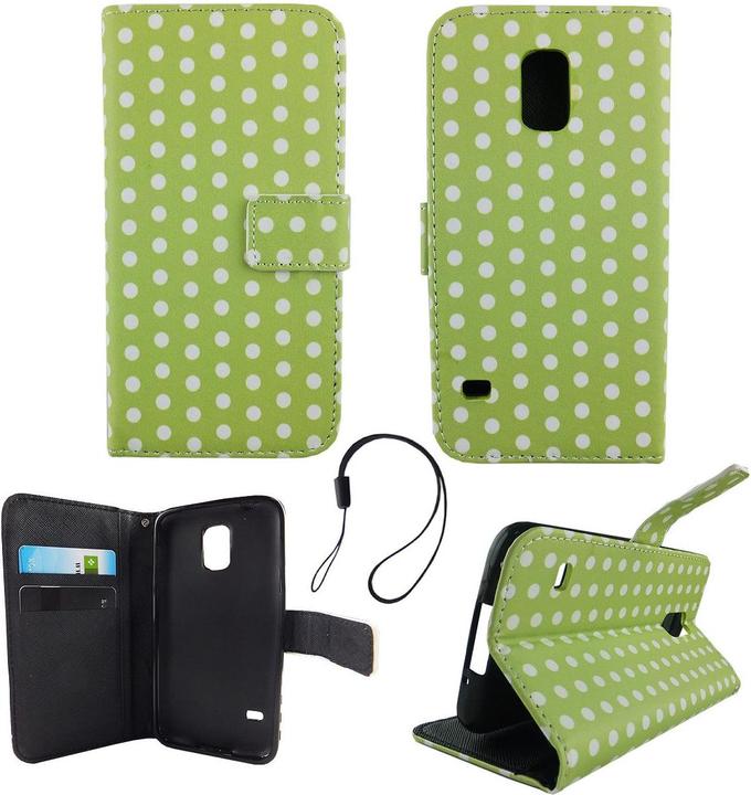 Actual product image König Design Protective Cover for Samsung Galaxy S5 / S5 Neo Polka Dot Green Case Book Style (Samsung Galaxy S5)