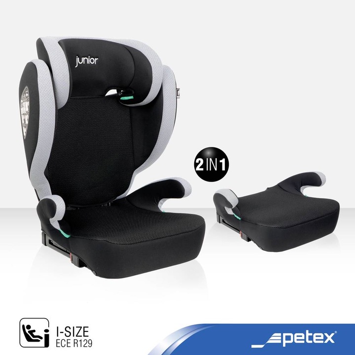 Actual product image Petex Basic Plus 1601 grey HDPE according to ECE R129 Child seat grey (Child seat, ECE R129/i-Size Standard)