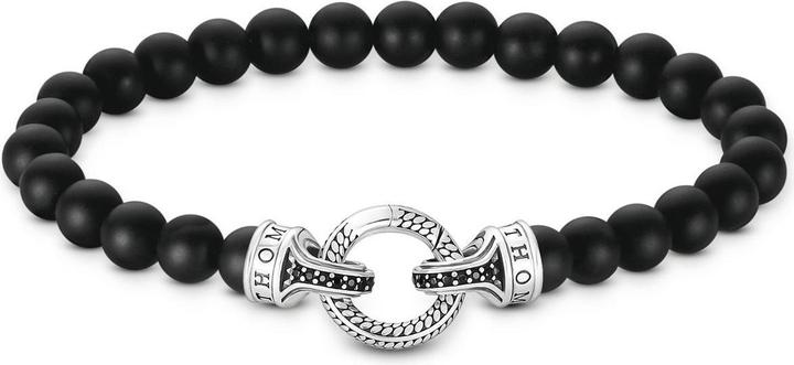 Immagine prodotto Thomas Sabo Armband Obsidian Beads Silber (21 cm, Argento)