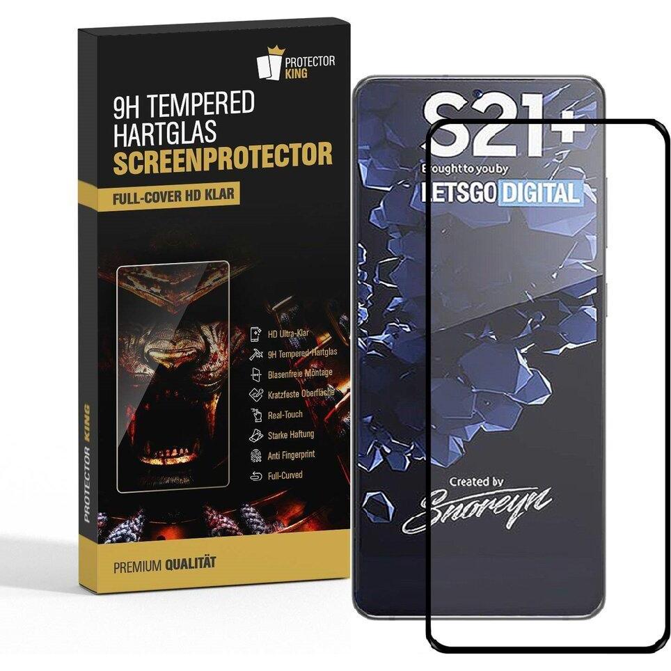 Protectorking 4x echtes Tempered 9H Panzerhartglas 3D KLAR (4 Stück, Samsung Galaxy S21+), Smartphone Schutzfolie