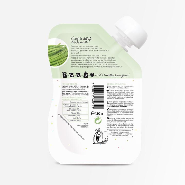 Produktbild Popote Quetschie grüne Bohne BIO (120 g)