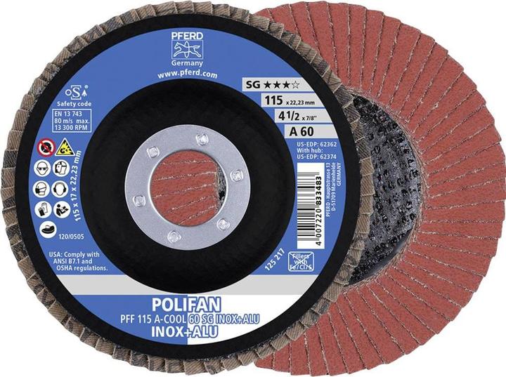 Actual product image Pferd Abrasive flap disc POLIFAN PFF A-COOL SG INOX+ALU (60)