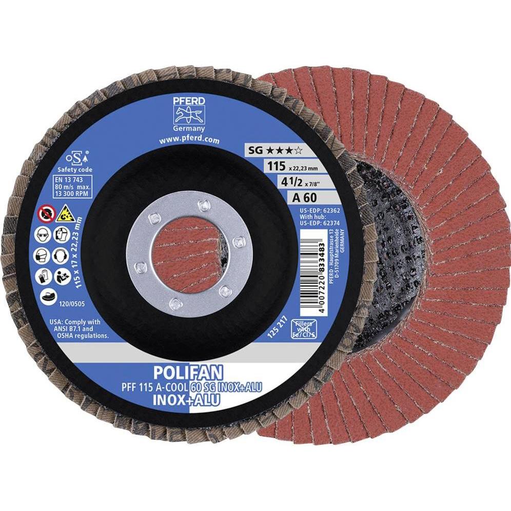 Pferd, Schleifmittel, Fächerschleifscheibe POLIFAN PFF A-COOL SG INOX+ALU (60)