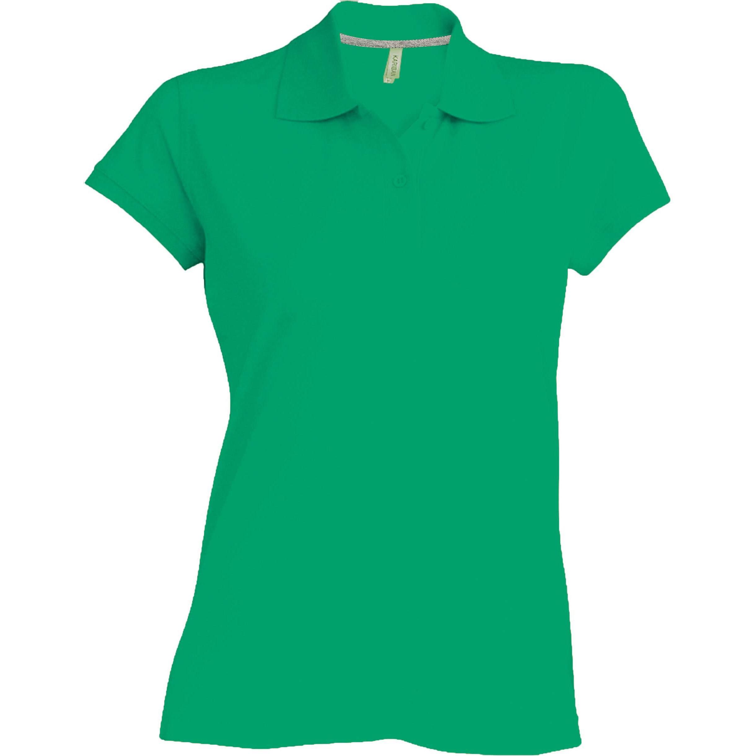 Kariban, Damen, Shirt, Damen Polo mit kurzen Ärmeln, Grün, (XL)