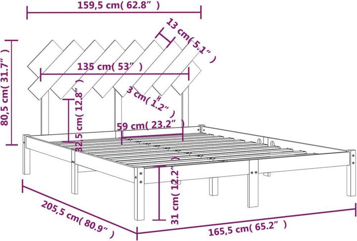 Image du produit vidaXL Bettrahmen (160 x 200 cm)