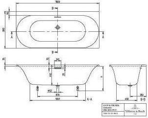 Image du produit Villeroy & Boch V&B Système balnéo LOOP & FRIENDS A COM m Wa-zul Tech. Pos 2 stone white (180 cm, 80 cm)