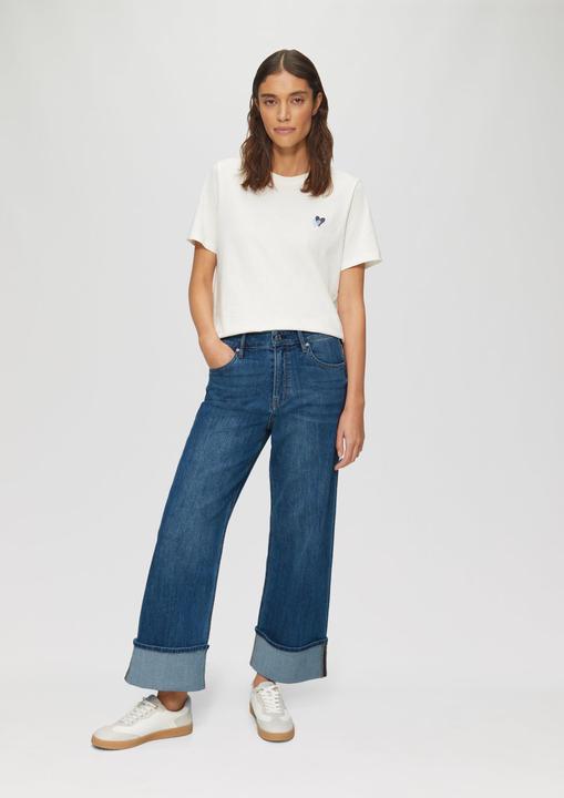 Actual product image S.Oliver Jeans-Hose Cropped-Jeans Suri / Regular Fit / Mid Rise / Wide Leg / mit Aufschlag (34)