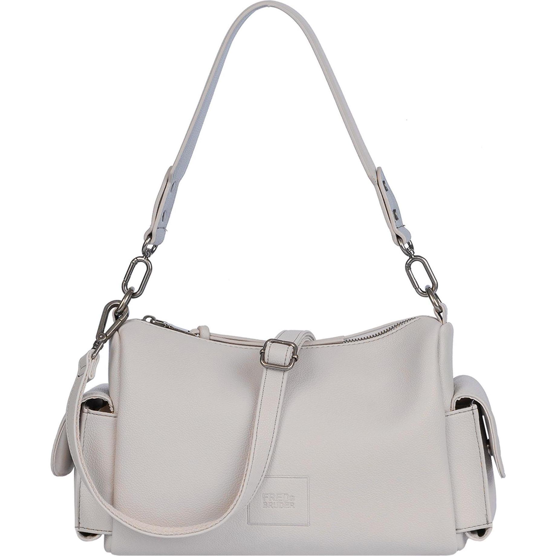 FredsBruder, Handtasche, Bestie Schultertasche Leder 33 cm, Grau