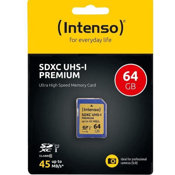 Productafbeelding Intenso UHS-I Premium (64 GB, SDXC, U1, UHS-I)