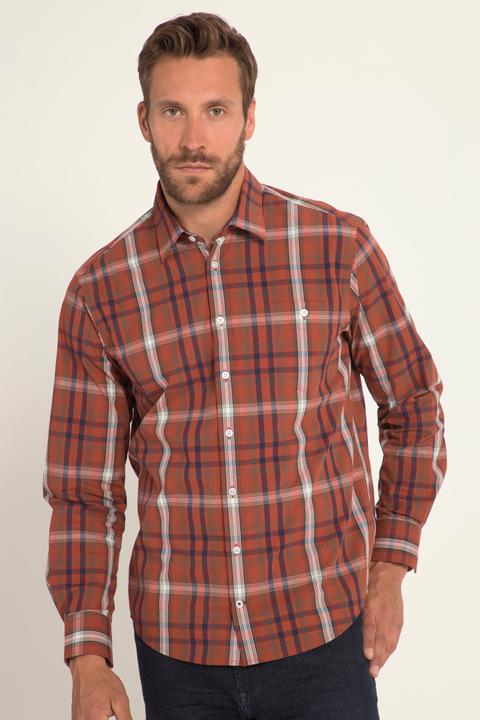 Immagine prodotto JP1880 Camicia a quadri dalla vestibilità moderna con maniche lunghe e colletto ad apertura inglese (5XL)