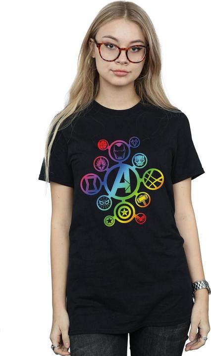 Image du produit T-shirt boyfriend en coton Femmes/Ladies Avengers Infinity War Rainbow Icons (XXL)