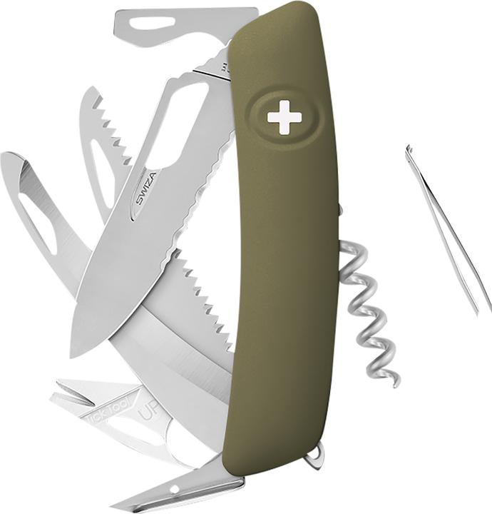 Swiza Couteau de poche avec tique extra large olive mat