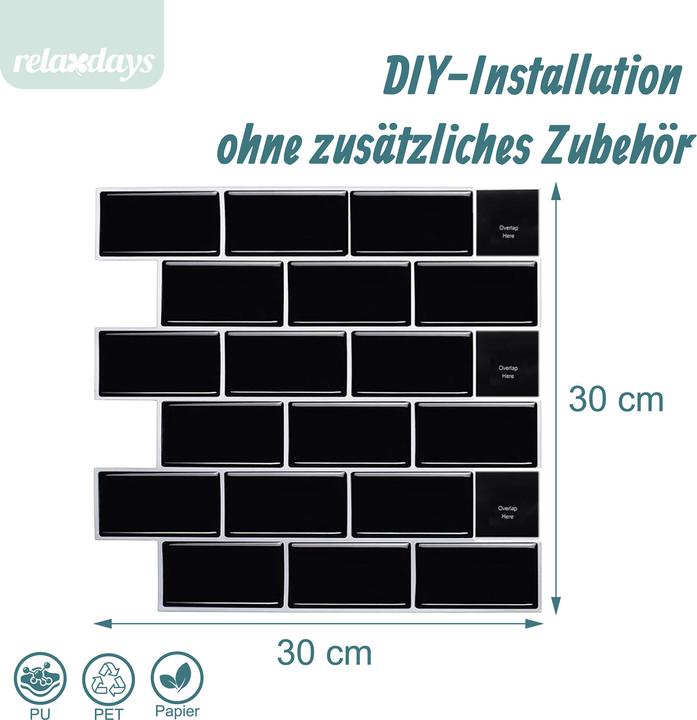 Image du produit Relaxdays dalles adhésives (30 x 30 cm)