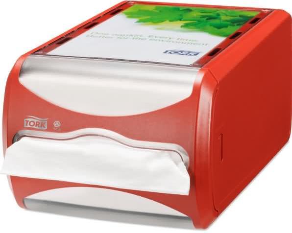 Actual product image Tork Napkin dispenser Xpressnap counter dispenser plastic red (1 x)