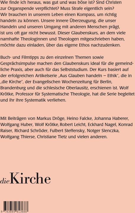 Produktbild Aus Glauben handeln - Ethik (Deutsch, Fulbert Steffensky, Heino Falcke, Jörg Hacker, Richard Schröder, Wolfgang Huber, 2013)