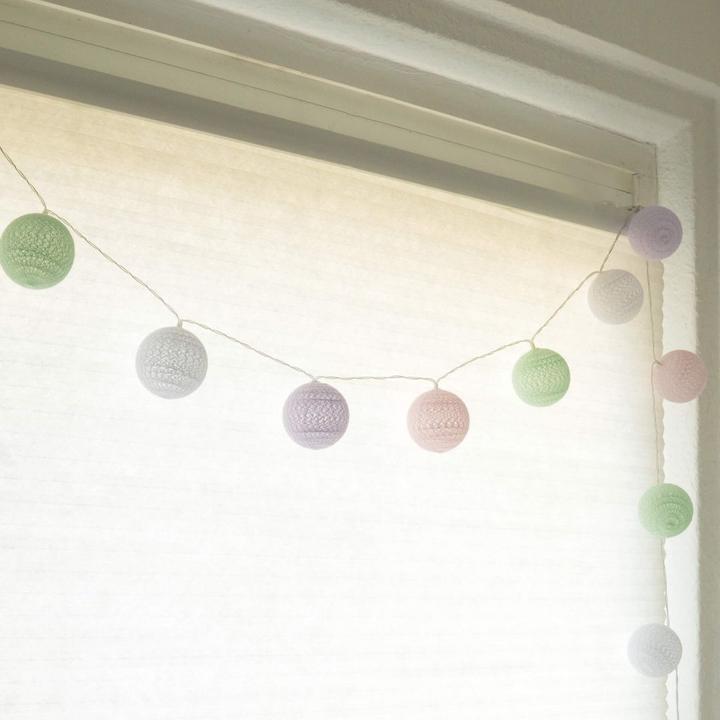 Produktbild Trenddeko Cotton Ball Lights LED-Lichterkette Pastell 20-teilig (3 m)