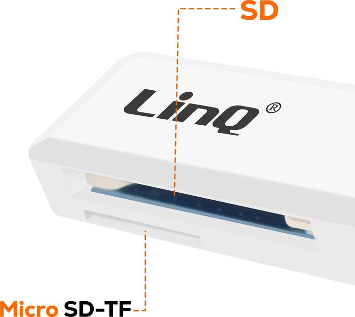 Produktbild LinQ USB 3.0 Kartenleser SD+microSD bis 5 Gbit/s (USB 3.0)
