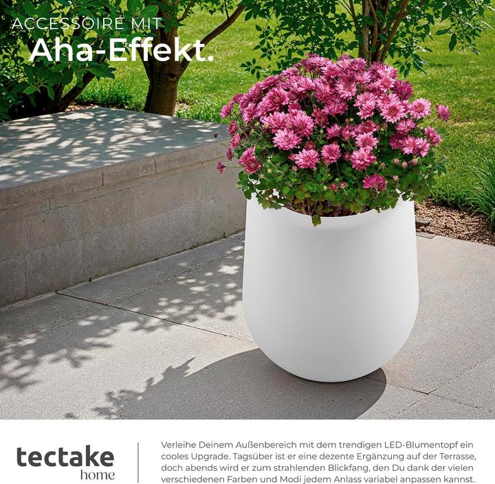 Actual product image tectake LED Flower Pot Luminous Courve Pot with Remote Control (38 x 38 x 44 cm)