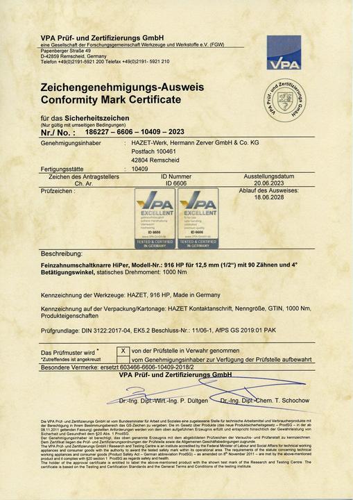 Produktbild HAZET HiPer Feinzahn-Umschaltknarre 916HP ∙ Vierkant 12,5 mm (1/2 Zoll) (1/2")