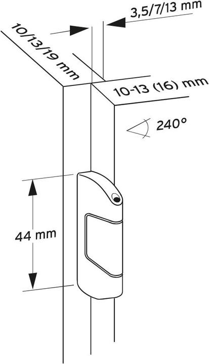 Productafbeelding Prämeta Eenassige dunne deurscharnieren SERIES 3000 vlakke band, deursteun 13