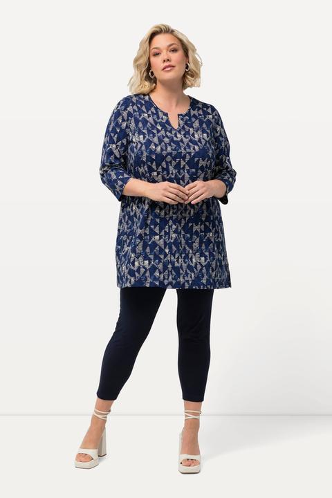Actual product image Ulla Popken Graphic Triangle Two Tone Knit Tunic (62)