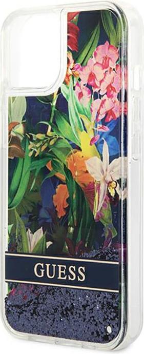 Produktbild Guess GUHCP14MLFLSB iPhone 14 Plus 6,7" niebieski/blue hardcase Flower Liquid Glitter (Apple iPhone 14 Plus)