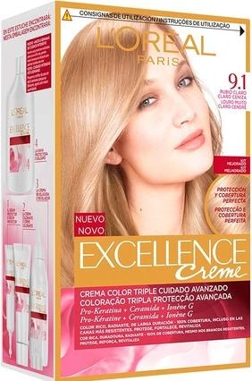 L'Oréal Paris Permanent Dye Excellence L'Oreal Make Up N 9,1 (9.1, Asche, Blond, Sehr Hell)
