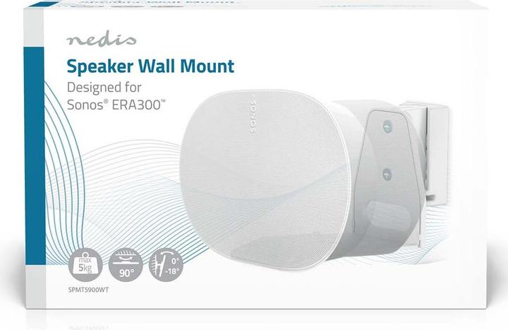 Image du produit Nedis Support de haut-parleur - Compatible avec : Sonos Era300 - mural - 5 kg - pivotant/basculant - (1 pièce, Installation murale, Inclinable, Pivotant)