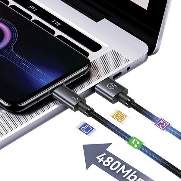 Actual product image Usams Cable USB na Micro-USB 2A 2m Fast Charging stalowy/tarnish SJ670USB01 (US-SJ670) (2 m, USB 2.0)