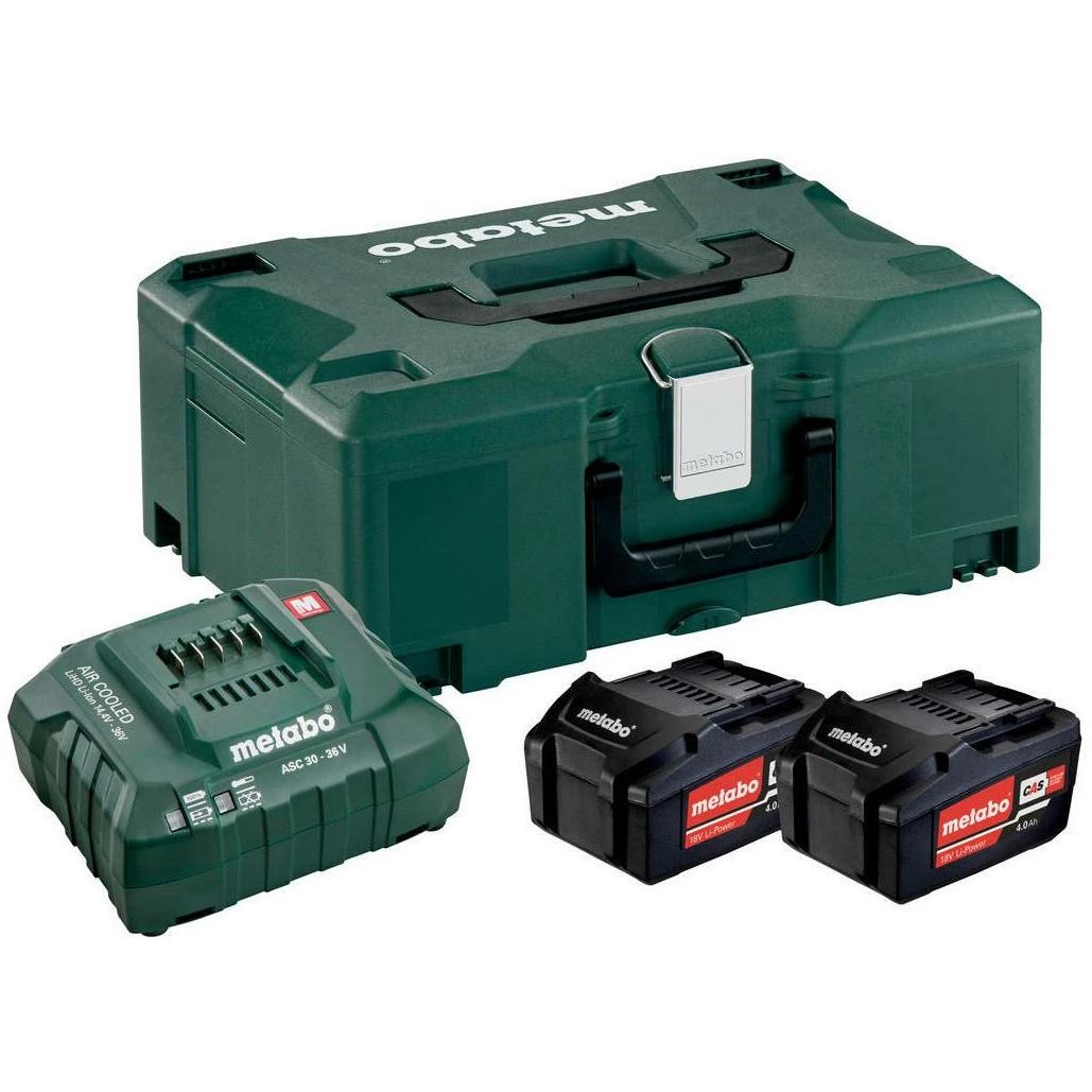 Metabo, Werkzeugakku + Ladegerät, Basic Set 2x 4.0Ah (18 V)