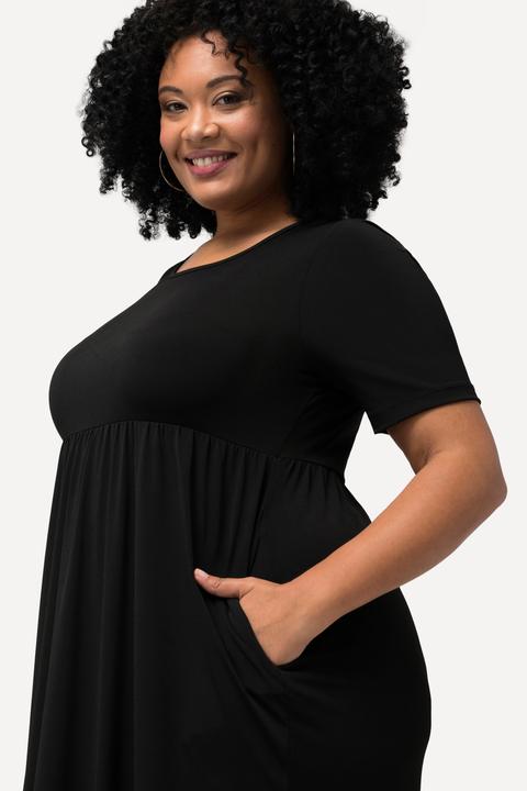 Produktbild Ulla Popken Jerseykleid, Empirenaht, Rundhals, Halbarm, Taschen (68)