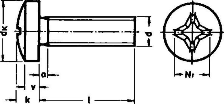 Actual product image E-NORMpro Pan-head screw DIN 7985 M 5 x 16 zn KP (5 x 16 mm)