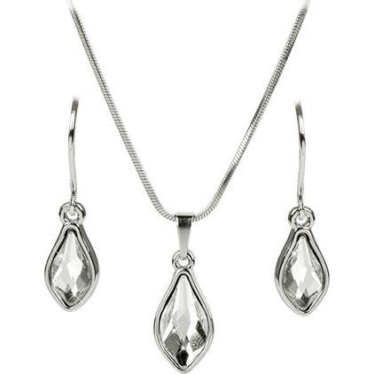 Levien, Schmuck Set, Zeitloses Set aus Ohrringen und Flame Crystal Halskette