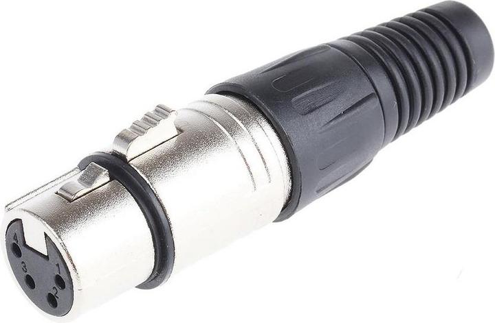 RS PRO 4 way nickel finish XLR cable socket