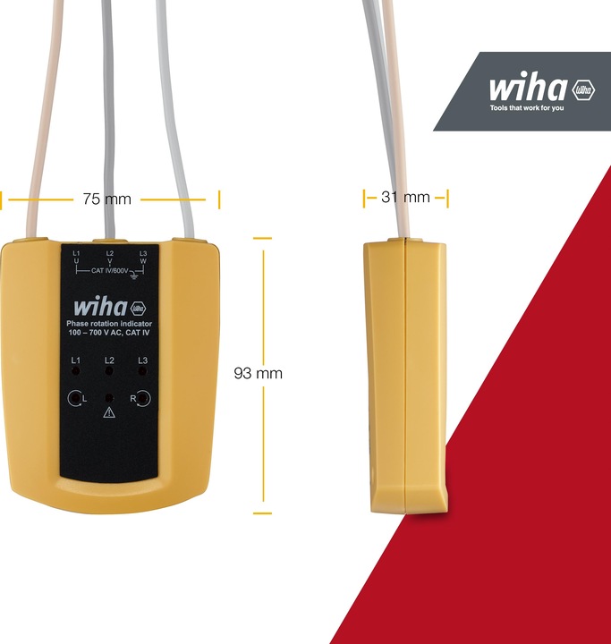 Produktbild Wiha Drehfeldrichtungsanzeiger (CAT III 1000V, CAT IV 600V)