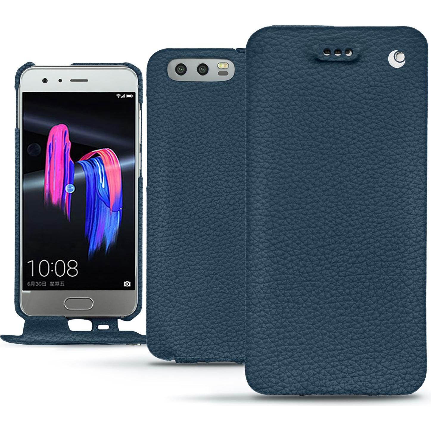 Noreve Lederschutzhülle vertikal (Honor 9), Smartphone Hülle, Blau