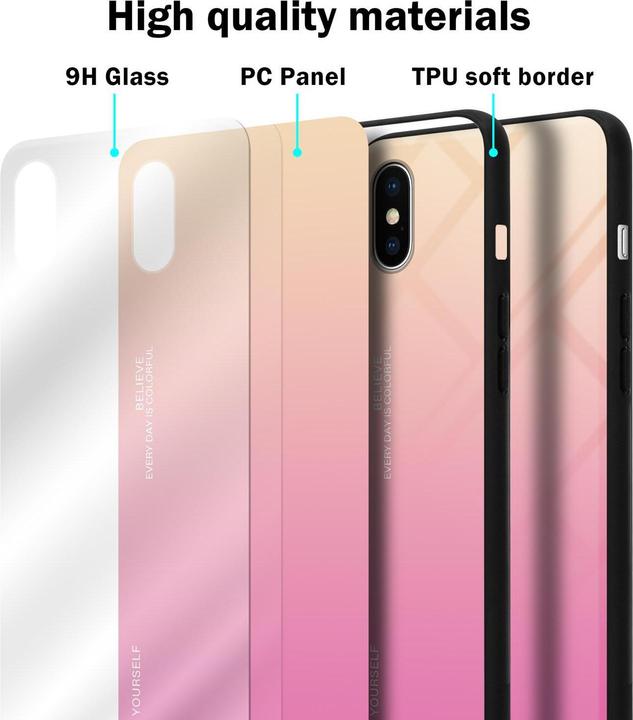 Actual product image Cadorabo TPU 2 colors glass cover (Apple iPhone X)