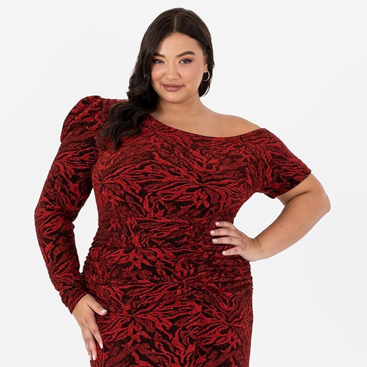 Produktbild Lovedrobe Spaltkleid mit asymmetrischen Ärmeln (52)