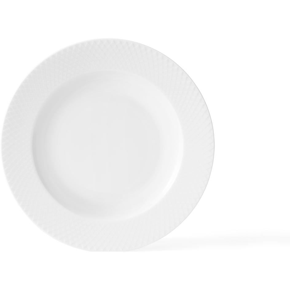 Lyngby Piatto fondo Rombo 23 cm - Bianco, Piatti, Bianco