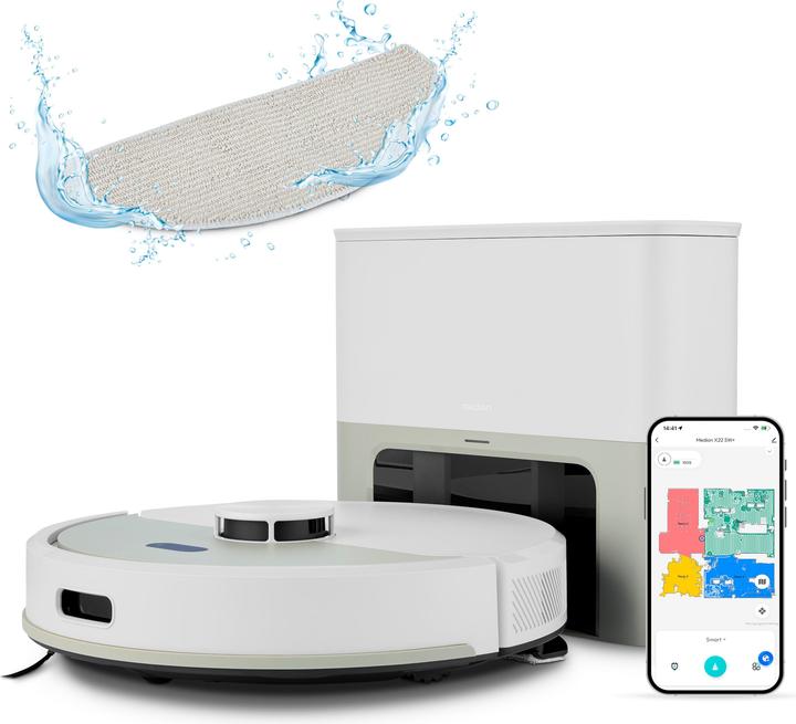 Image du produit Medion X22 SW+ Saugroboter mit Absaugstation & Wischfunktion (5000 Pa)