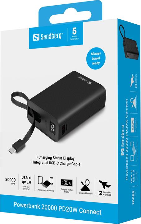 Immagine prodotto Sandberg Connect (20000 mAh, 20 W, 77 Wh)