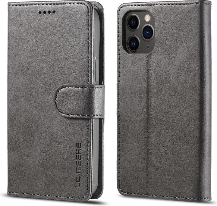Image du produit Ueli Express iPhone 12 / iPhone 12 Pro Livre Etui en cuir véritable avec porte-carte Gris (Apple iPhone 12 Pro, Apple iPhone 12)