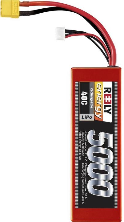 Produktbild Reely Modellbau-Akkupack (LiPo) 11.1 V 5000 mAh Zellen-Zahl: 3 40 C Hardcase XT9 (11.10 V, 5000 mAh)
