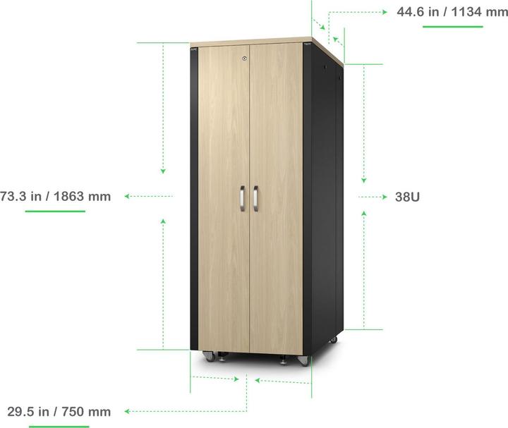 Produktbild APC Netzwerkschrank NetShelter CX AR4038LIA Soundproof 38HE (38 HE, 19 Zoll Rack)
