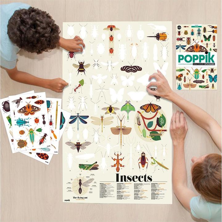 Immagine prodotto Poppik Poster didattico con adesivi Insetti (45 Adesivo)