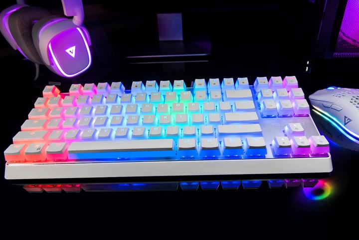 Immagine prodotto Modecom VOLCANO LANPARTY RGB Pudding mechanická herní klávesnice (OUTEMU Brown), LED podsvícení, US (US, Cablato)