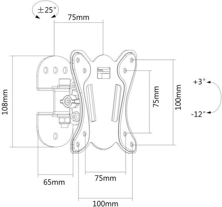 Actual product image PureMounts PM-FM10-100 (Wall, 27", 25 kg)