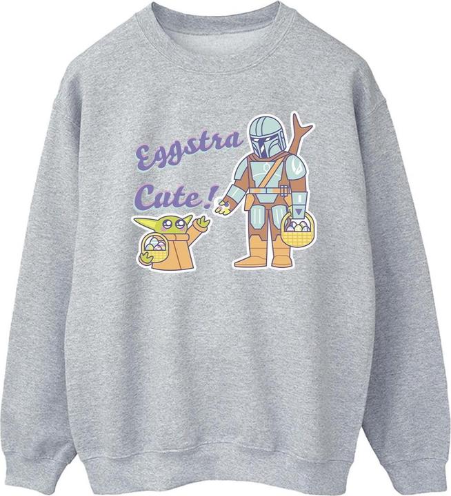 Actual product image Star Wars Mens The Mandalorian Eggstra Cute Grogu Sweatshirt (L)